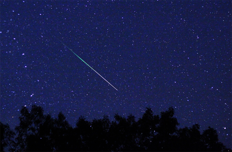 A meteor captured while shooting Time Lapse